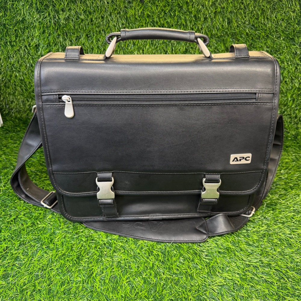 APC Briefcase Messenger Bag Mens Black Large Laptop Office Satchel Work Travel